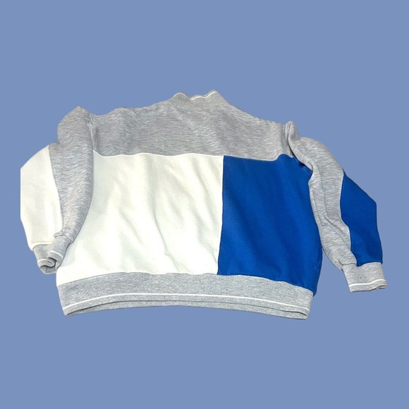 Vintage Nike 1/4 Zip Up Jacket Spell out Sweatshirt Blue/White Block Grey Tag - Picture 7 of 8